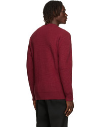 Jil Sander Red Wool Ribbed Sweater