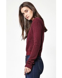 Lisakai Ribbed Stitch Cropped Pullover Sweater