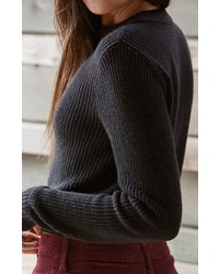 Lisakai Ribbed Stitch Cropped Pullover Sweater