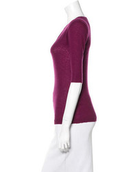 Lela Rose Short Sleeve Cashmere Sweater