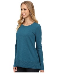 Mod-o-doc Slub French Terry Scoop Neck Pullover W Thermal Banded Hem