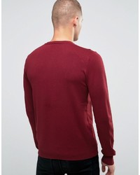 Armani Jeans Sweater With Crew Neck With Eagle Logo In Burgundy