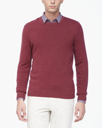 Theory Cashmere Crewneck Sweater Red