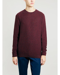 Topman Burgundy Jersey Twist Sweater