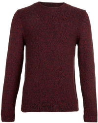 Topman Burgundy Mix Yarn Sweater