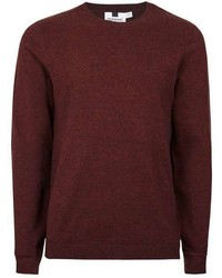 Topman Burgundy Twist Slim Fit Sweater