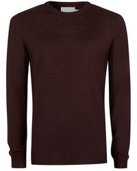 Topman Premium Burgundy Merino Blend Sweater