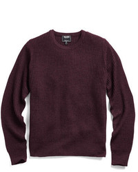 Todd Snyder Waffle Crew Sweater In Maroon