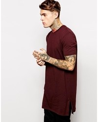 Asos Brand Super Longline T Shirt With Side Zip Detail And Skater Fit