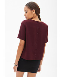 Forever 21 Crepe Button Back Tee