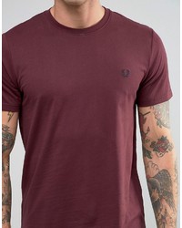 Fred Perry Crew Neck T Shirt In Red