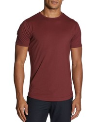 CUTS CLOTHING Fit Crewneck Cotton Blend T Shirt In Cabernet At Nordstrom