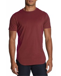 CUTS CLOTHING Fit Elongated Crewneck T Shirt In Cabernet At Nordstrom