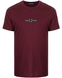 Fred Perry Logo Print Cotton T Shirt