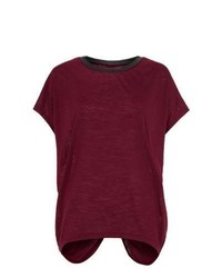 Misumi New Look Burgundy Leather Look Bow Back T Shirt