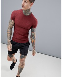 ASOS 4505 Muscle T Shirt With Quick Dry In Red Twisted Yarn