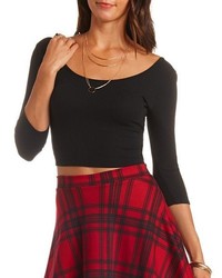 Charlotte Russe Ribbed Sweater Knit Crop Top