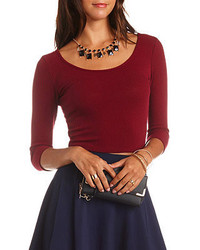Charlotte Russe Ribbed Sweater Knit Crop Top