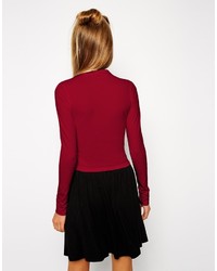 Asos Collection The Turtleneck Crop Top With Long Sleeves