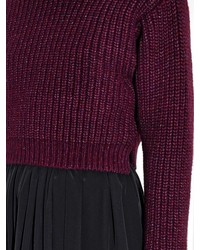 Carven Cropped Wool Blend Sweater