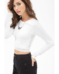 Forever 21 Lace Trim Crop Top