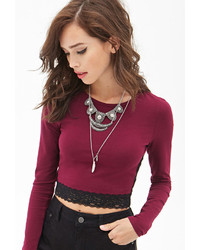 Forever 21 Lace Trim Crop Top