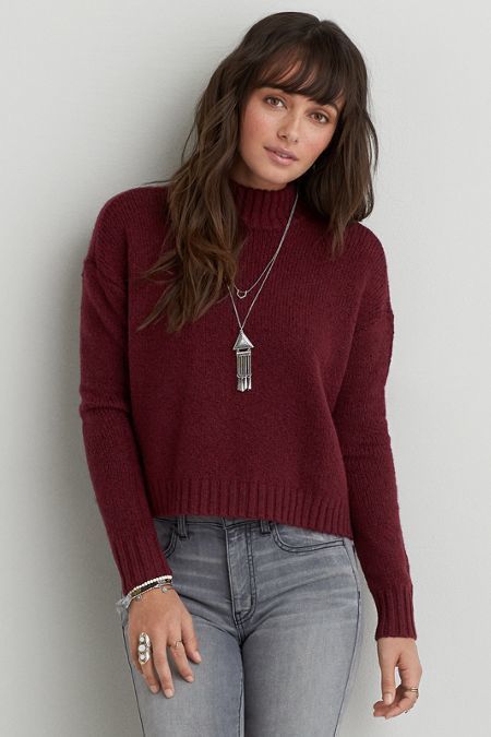 Cropped sweater sales american eagle