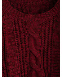 Round Neck Crop Maroon Sweater