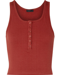 The Range Alloy Cropped Ribbed Stretch Knit Tank