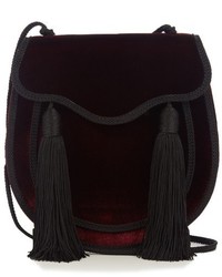 Saint Laurent Opium 2 Tassel Trimmed Velvet Shoulder Bag