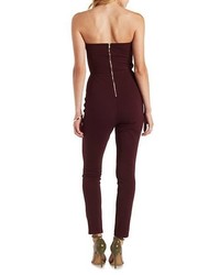 Charlotte Russe Strapless Caged Waist Jumpsuit