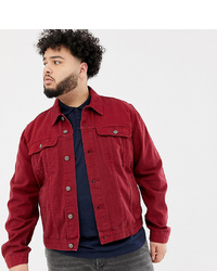 ASOS DESIGN Plus Denim Jacket In Red