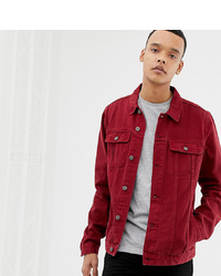 burgundy jean jacket mens