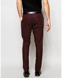 Asos Brand Slim Suit Pants In Burgundy