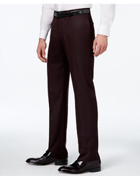 Calvin Klein Burgundy Flat Front Slim Fit Dress Pants