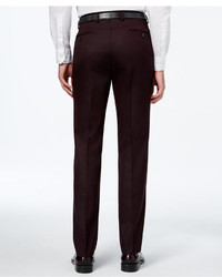 Calvin Klein Burgundy Flat Front Slim Fit Dress Pants