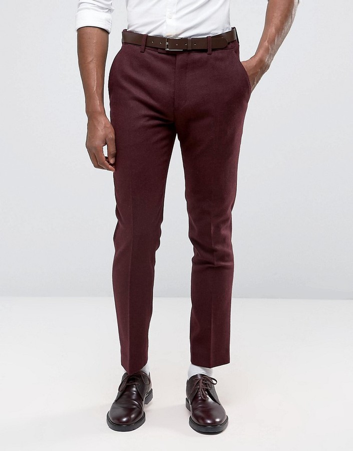 Burgundy Suit Pants by SuitShop  Birdy Grey