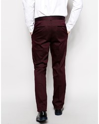 Guide London Guide Burgundy Suit Pants In Slim Fit