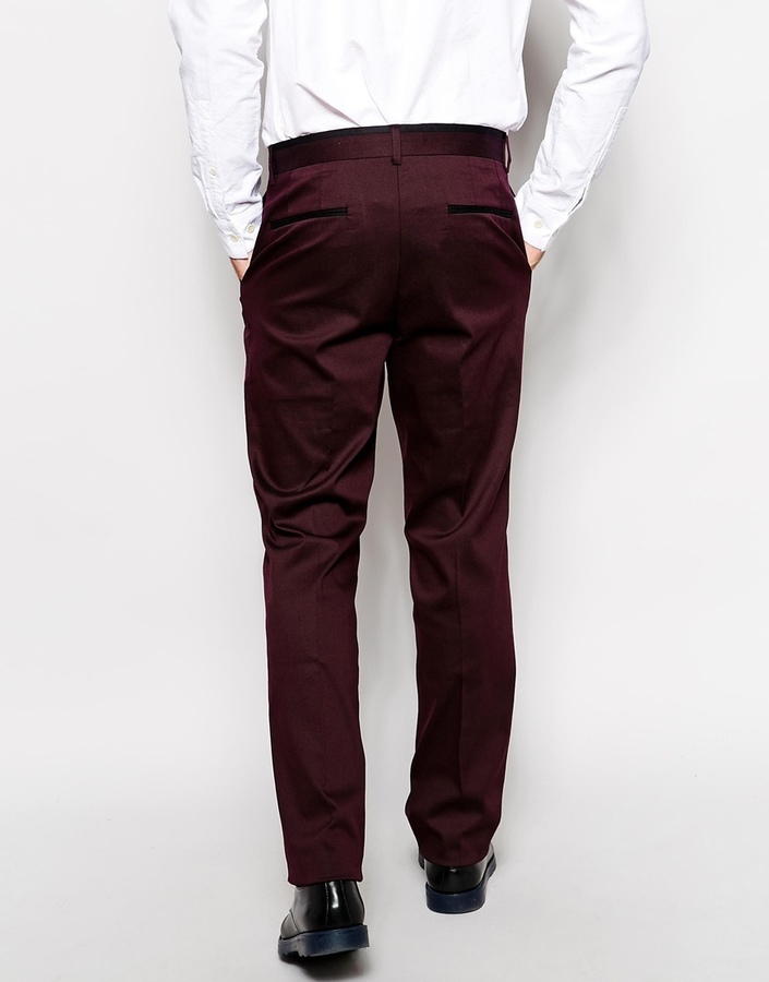 Burgundy skinny 2025 dress pants