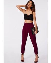 burgundy pants for women - Pi Pants
