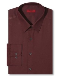 Alfani Red Fitted Square Texture Dress Shirt