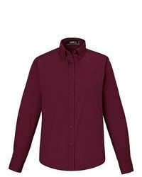 North End Core 365 Operate Burgundy Long Sleeve Twill Button Down Shirt Blouse