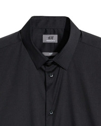 H&M Stretch Shirt Slim Fit Dark Blue