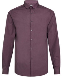 Topman Burgundy Marl Button Down Long Sleeve Dress Shirt, $40, Topman