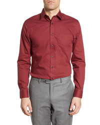 Men's Red Suit, Burgundy Dress Shirt, Gold Watch | Lookastic