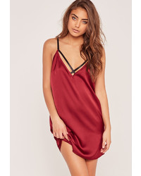 Missguided Burgundy Harness Detail Cami Slip Dress