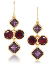 Carolee Berry Chic Clustered Crystal Drop Earrings