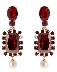 Oscar de la Renta Crystal Embellished Earrings