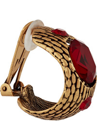 Oscar de la Renta Gold Plated Crystal Earrings