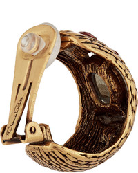Oscar de la Renta Gold Plated Crystal Earrings
